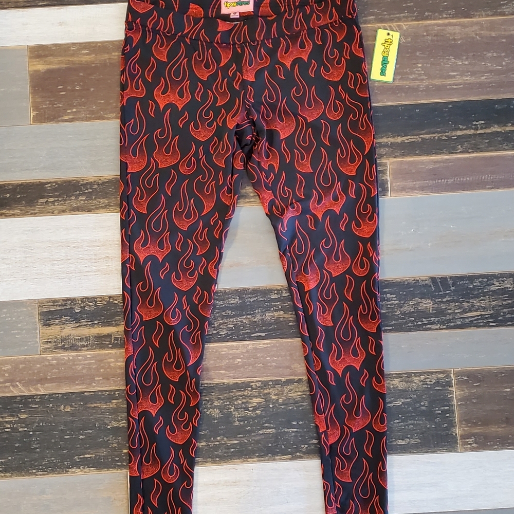 TIPSY ELVES DEVIL FLAME LEGGINGS SzM NWT - Picture 4 of 7